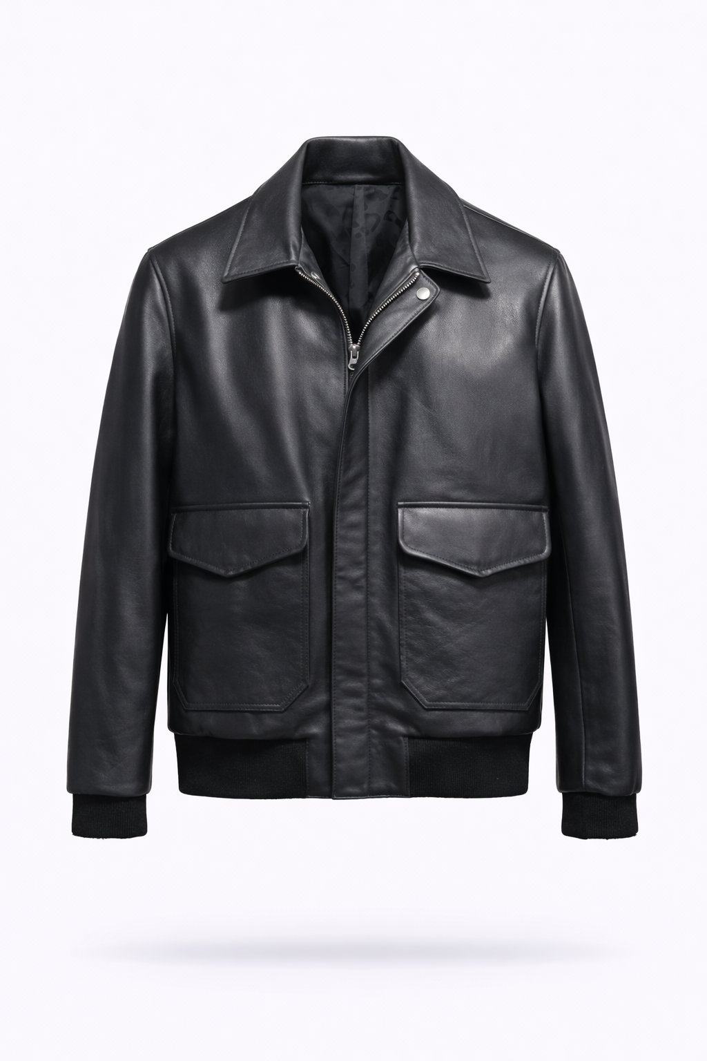 Lamb Leather Black Biker Jacket for Men