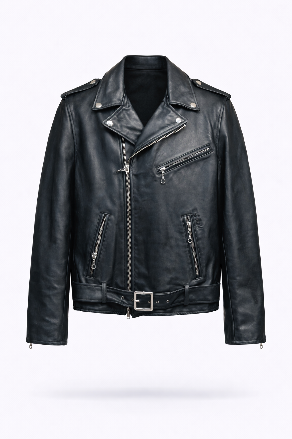 Lamb Leather Biker Black Leather Jacket for Men