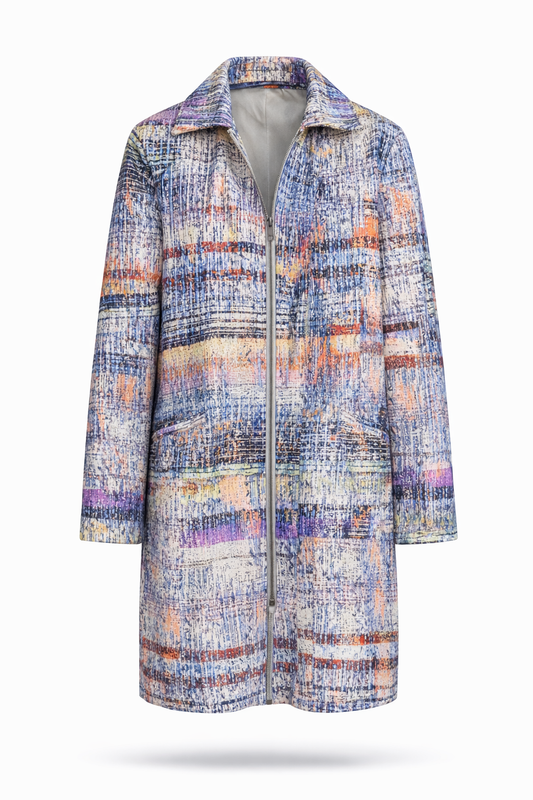 Lamb Leather Digital Printed Colorful Leather Jacket for Women