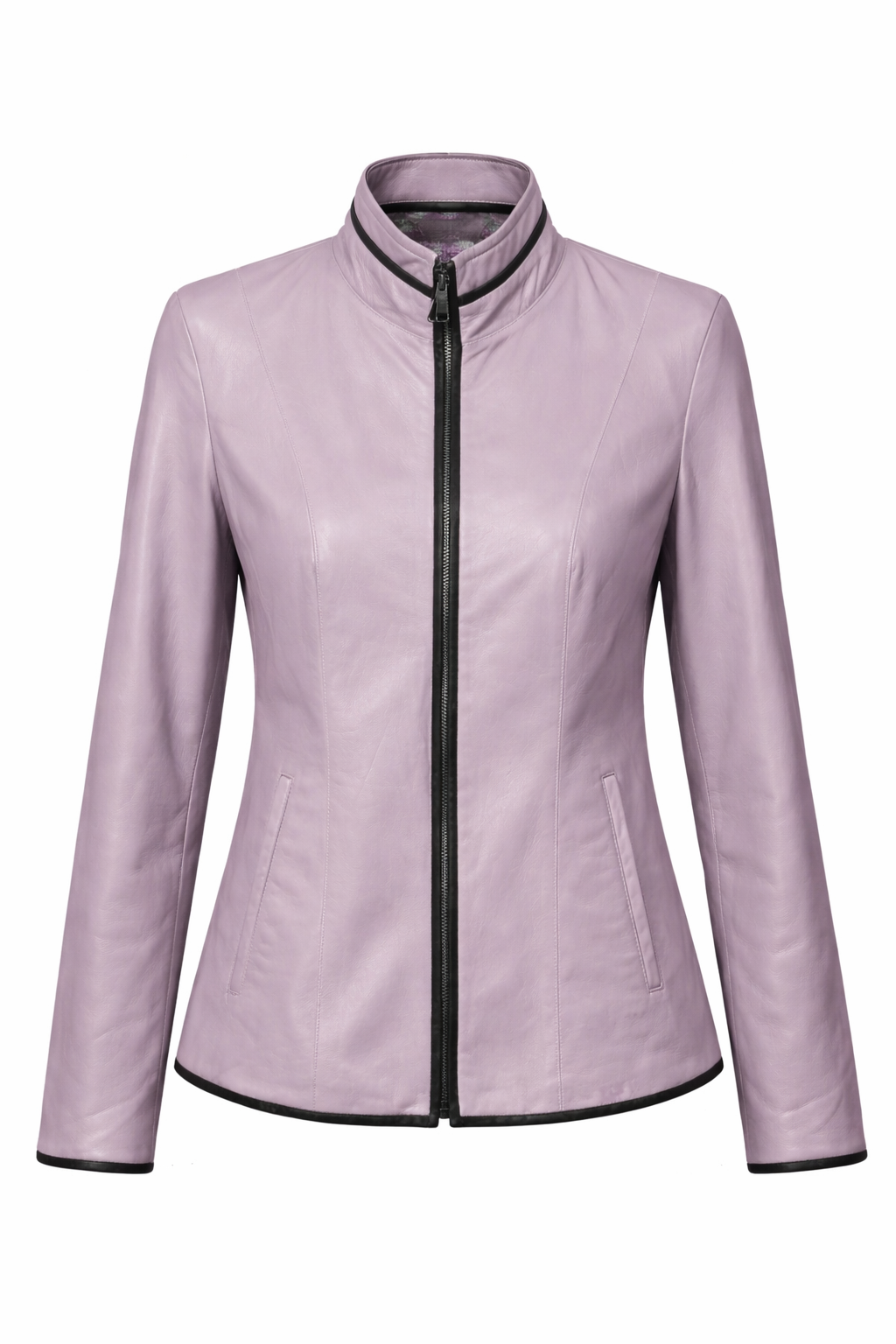 Reversible Lamb Leather Light Purple Lilac Jacket for Women
