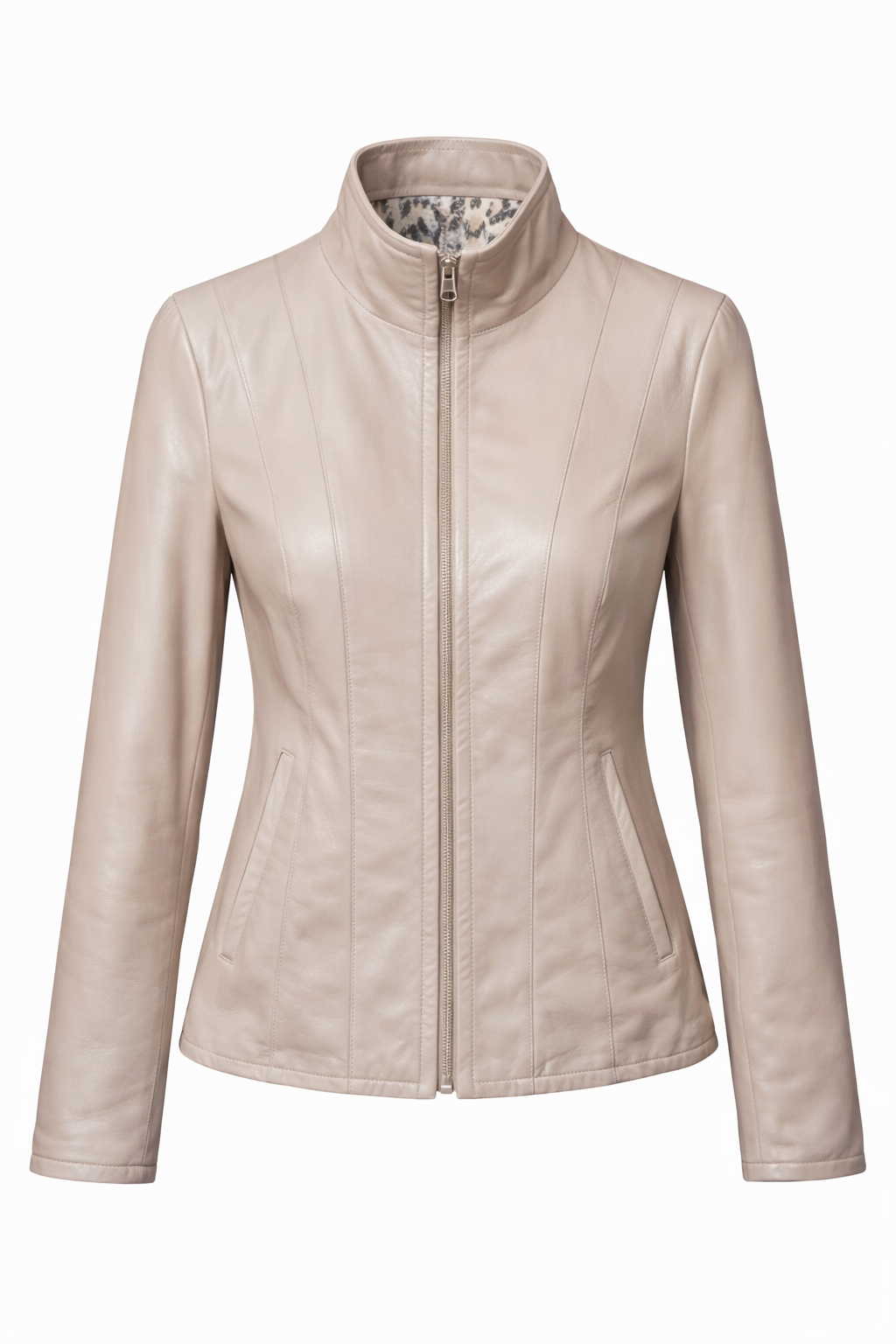 Reversible Lamb Leather Beige Jacket for Women