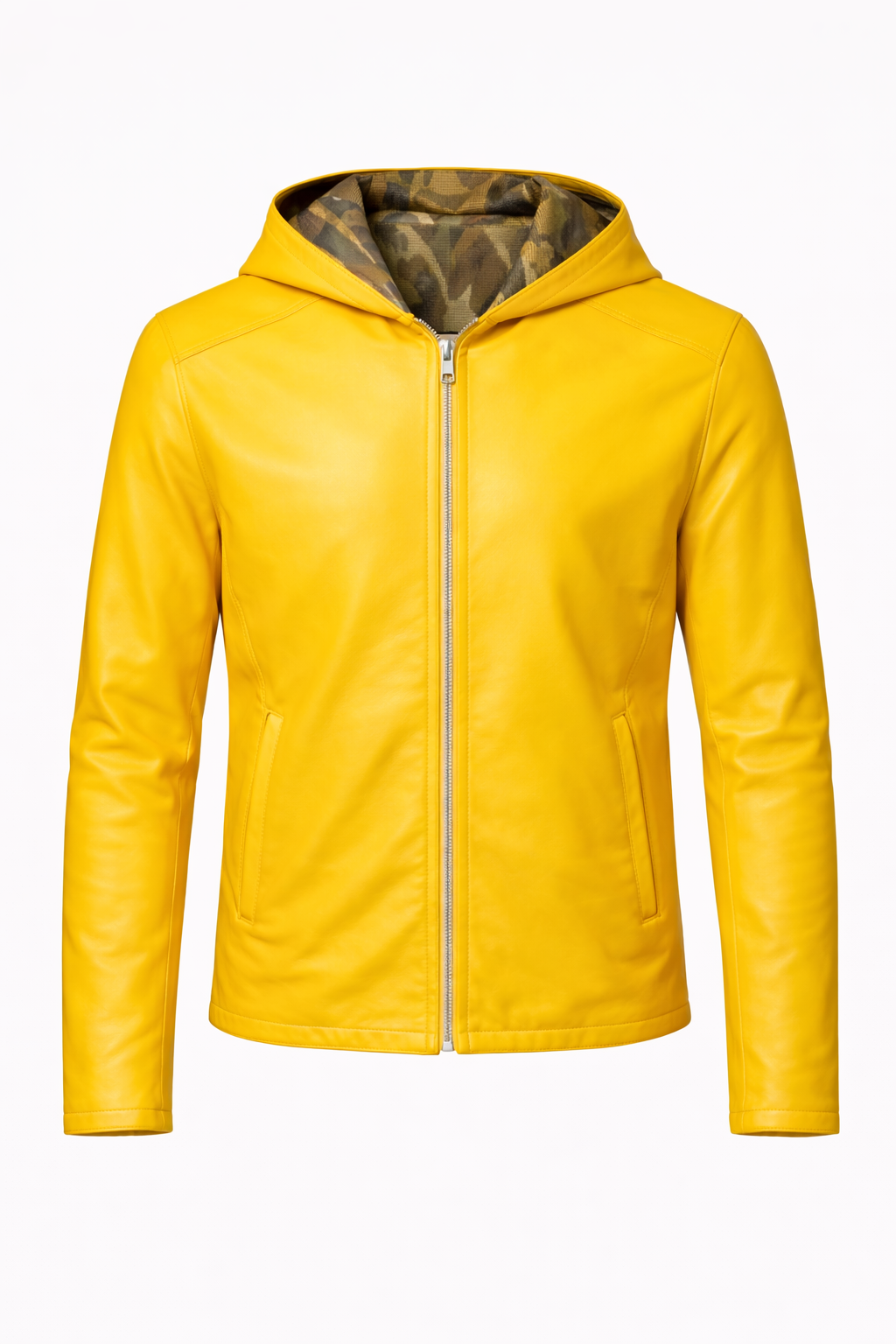 Reversible Lamb Leather Yellow Jacket for Men