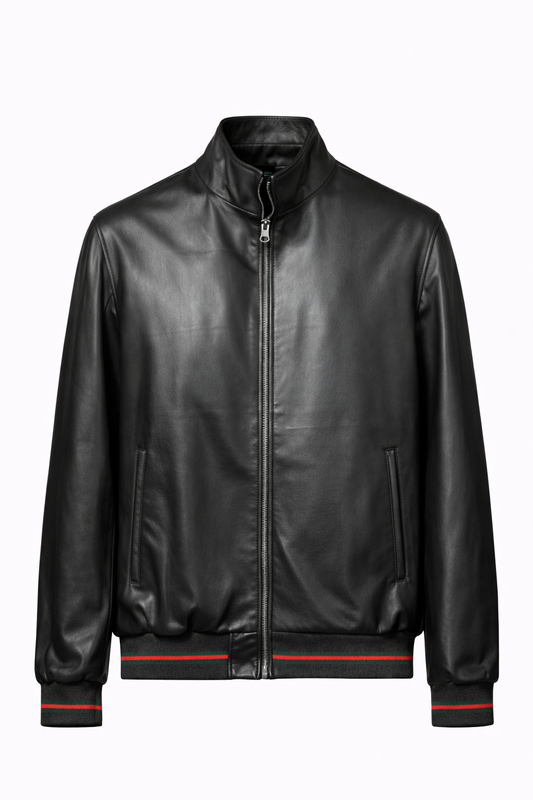 Black Lamb Leather Jacket for Men