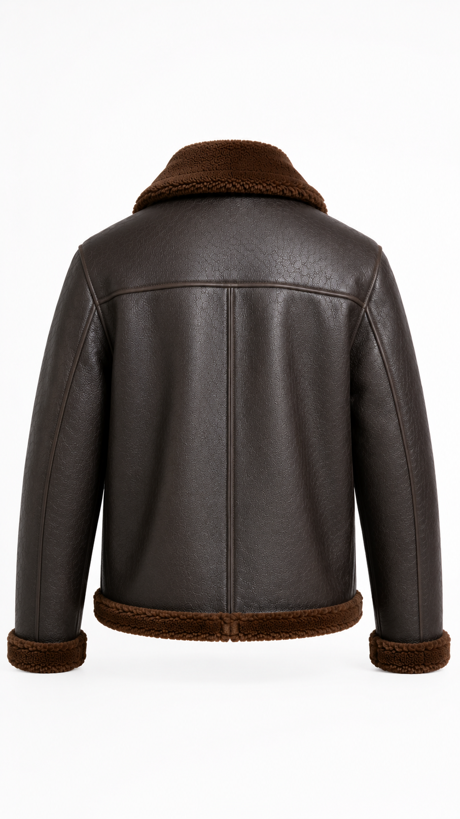 Lamb Fur Brown Leather Jacket for Men