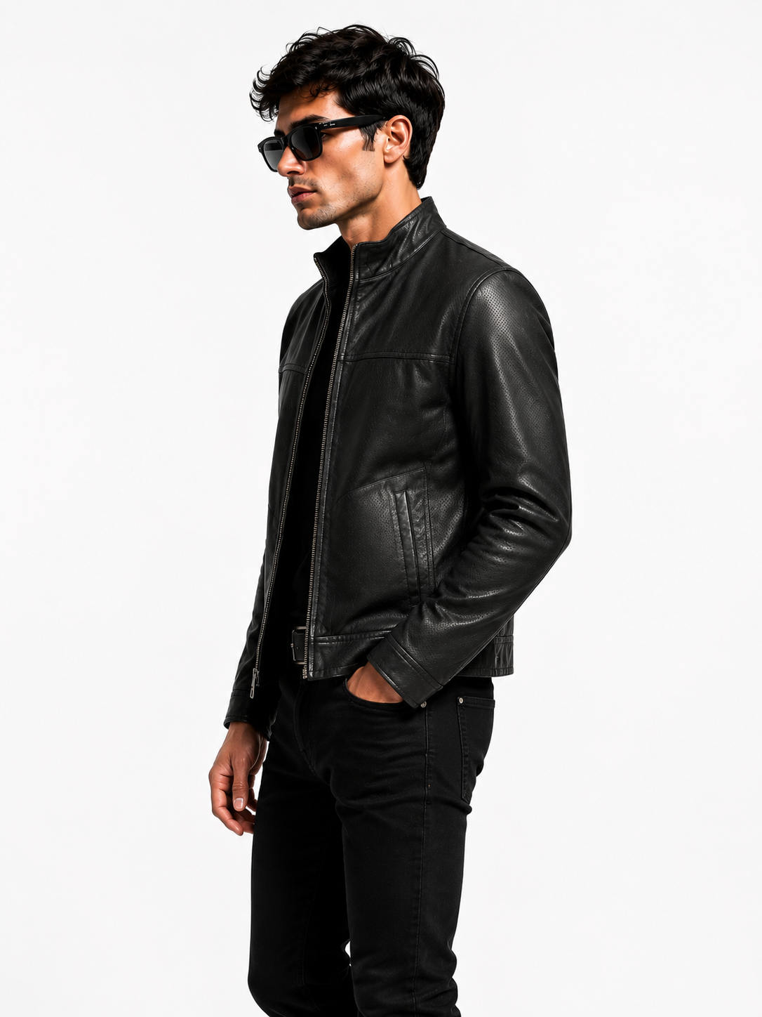 Reversible Dark Brown Suede Leather Jacket for Men