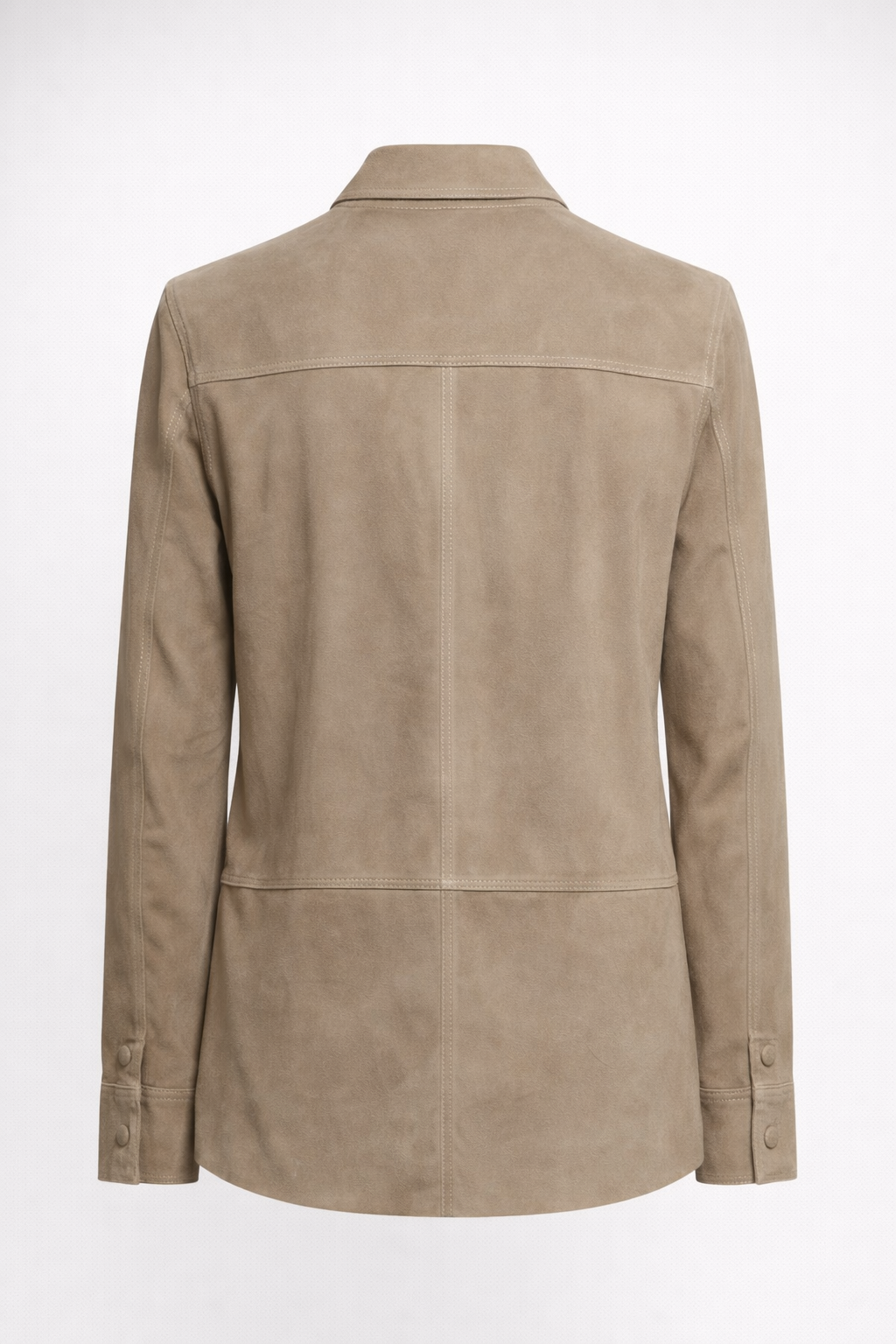 Beige Lamb Leather Women Leather Shirt Jacket