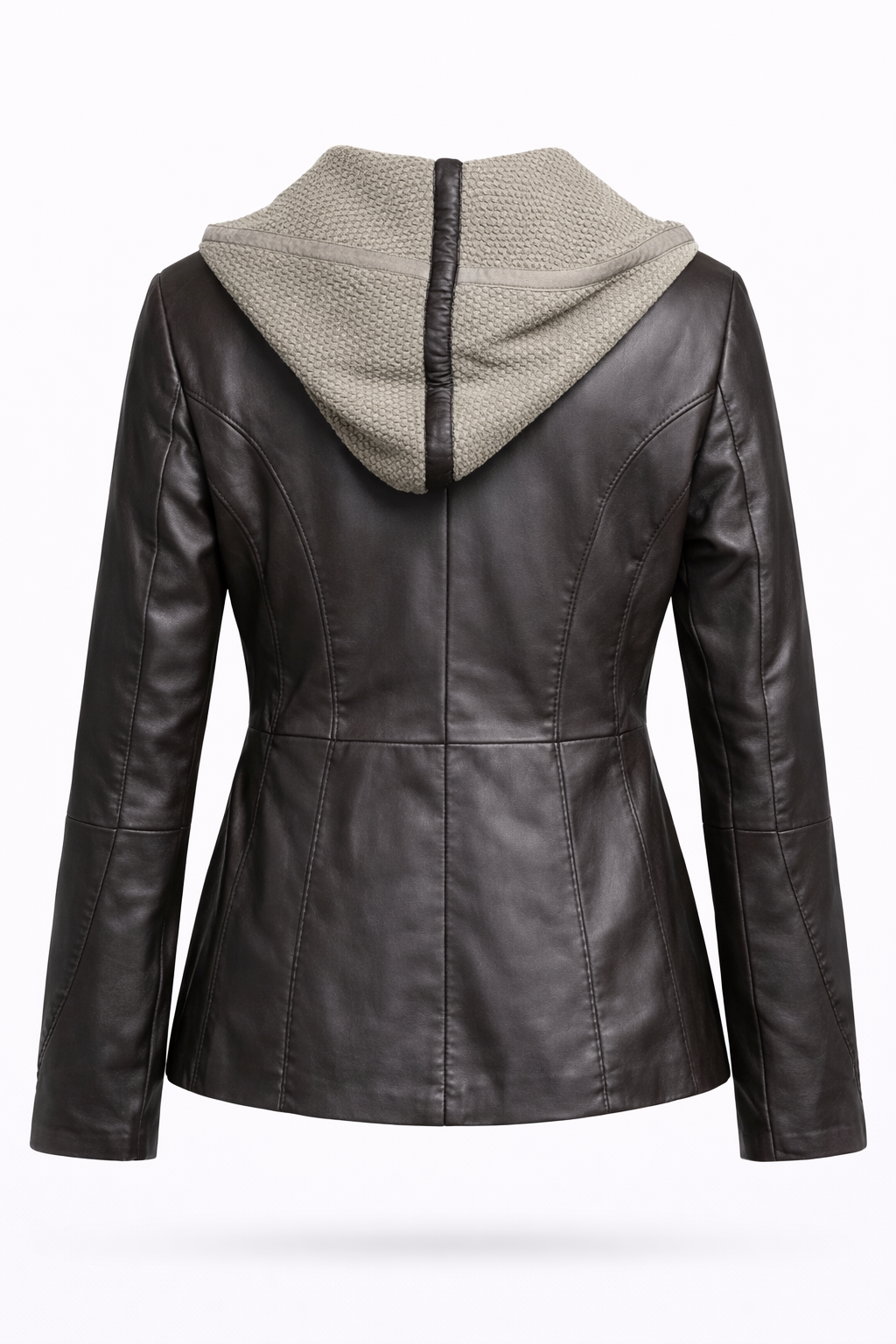 Dark Brown Zipper Women Leather Jacket