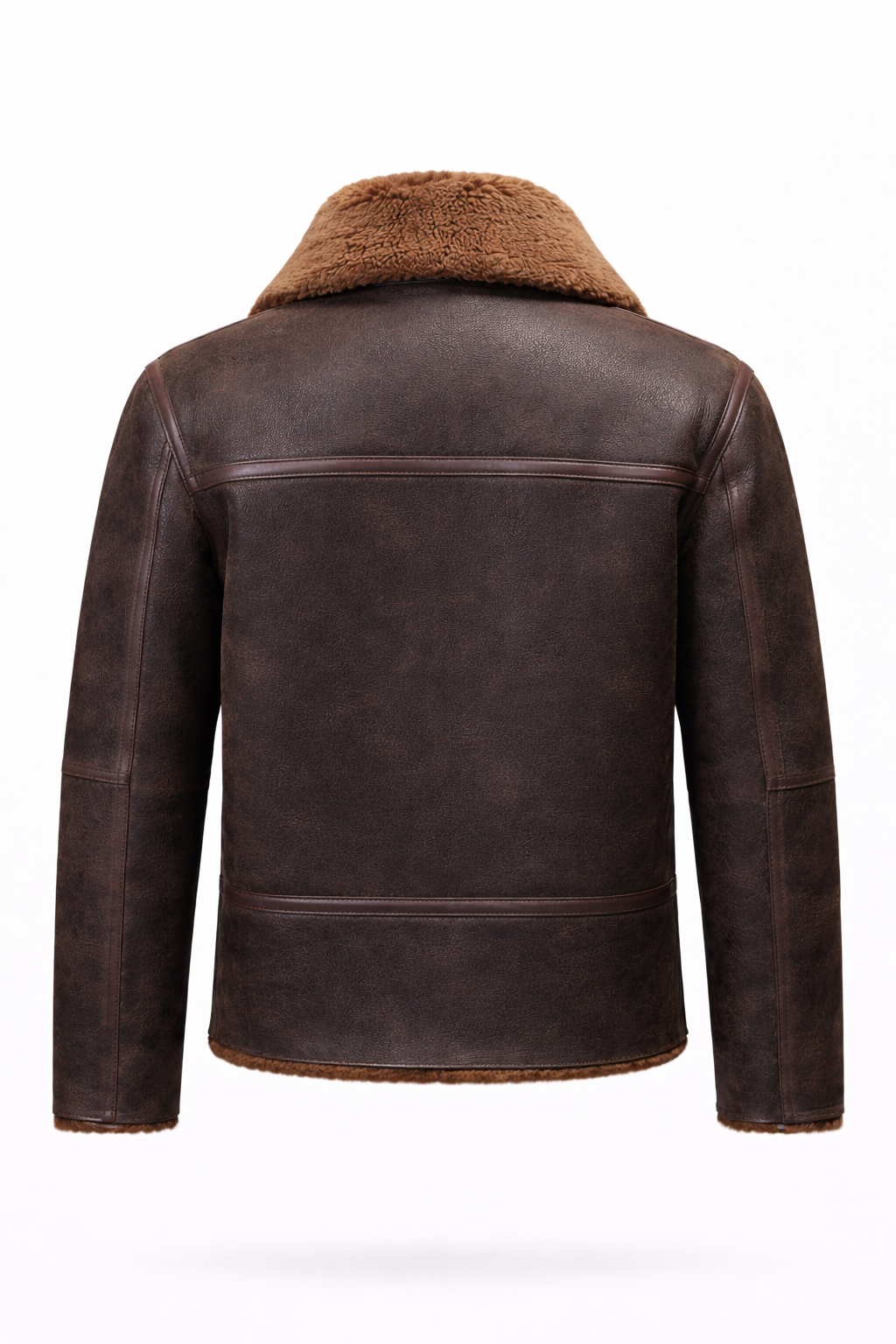 Brown Lamb Fur Leather Jacket for Women