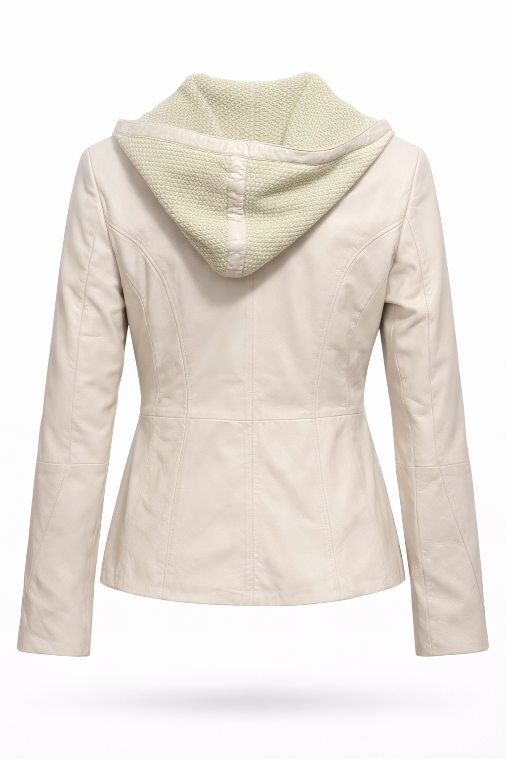 White Zipper Women Leather Jacket