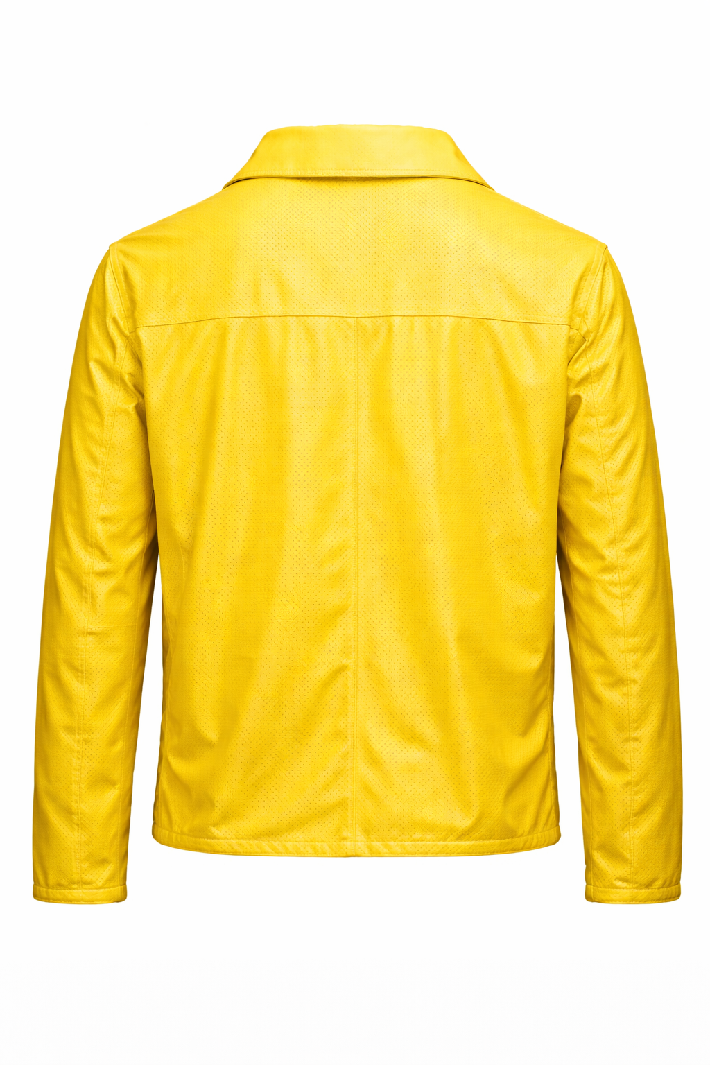 Reversble Lamb Leather and Windproof Fabric Yellow and Black Jacket for Men