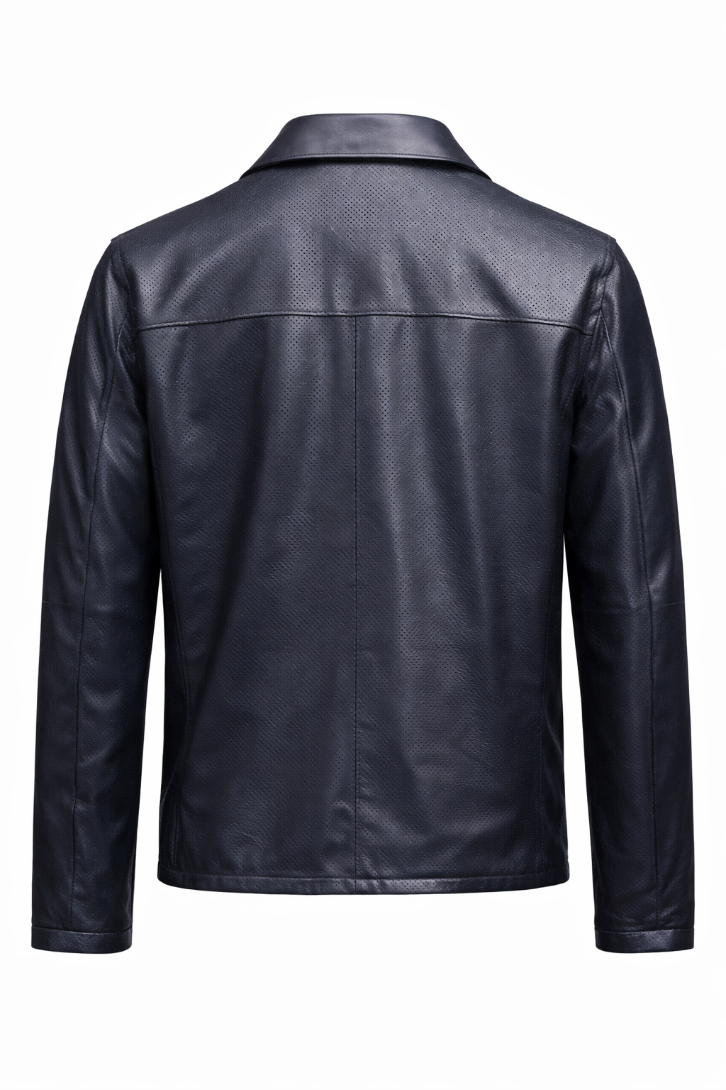 Reversble Lamb Leather and Windproof Fabric Black and Navy Blue Jacket for Men