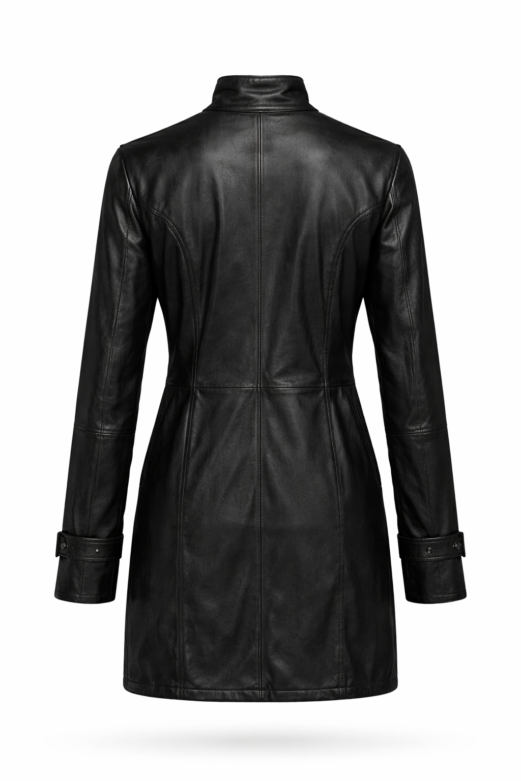 Black Zig Leather Women Jacket