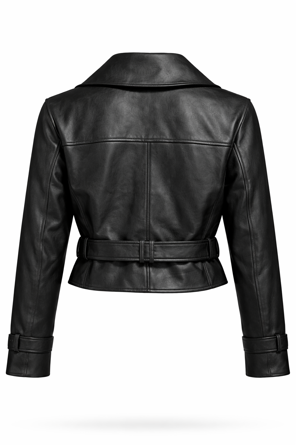 Black Zig Lamb Leather Motorcycle Women Jacket