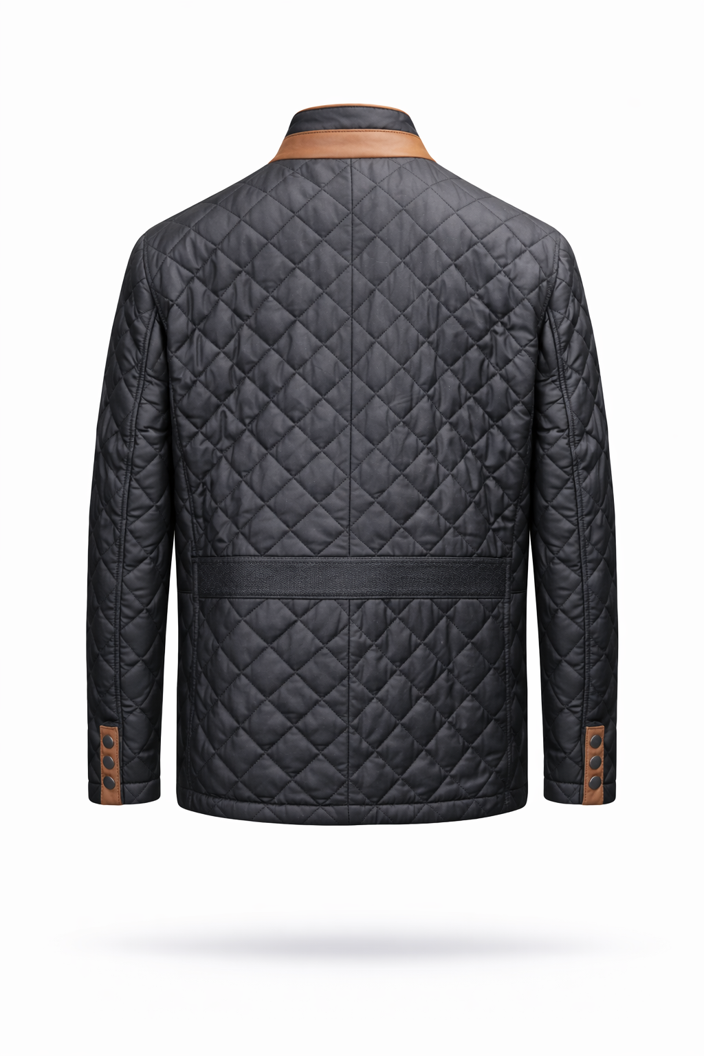 Lamb Leather Black and Brown Leather embroidered jacket for Men