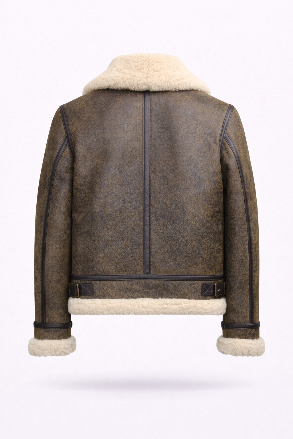 Lamb Leather and Fur Brown Jacket for Men
