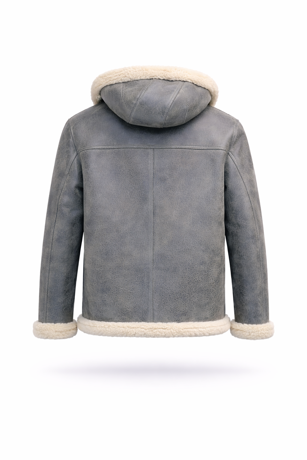 Grey Fur Leather Jacket for Men