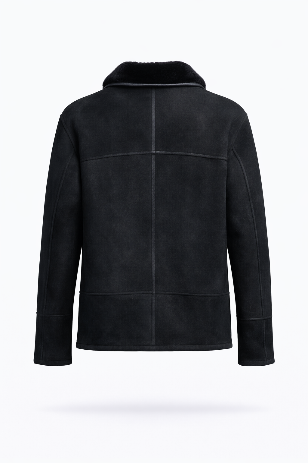 Black Fur Leather Jacket for Men