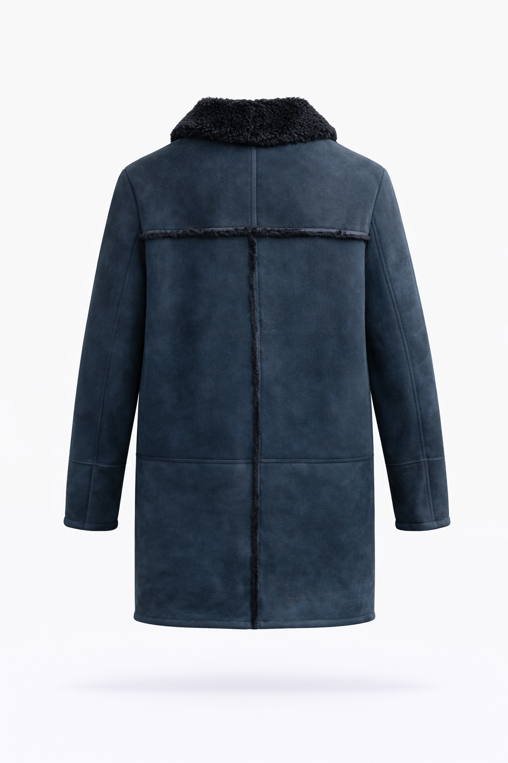 Navy Fur Leather Jacket for Men