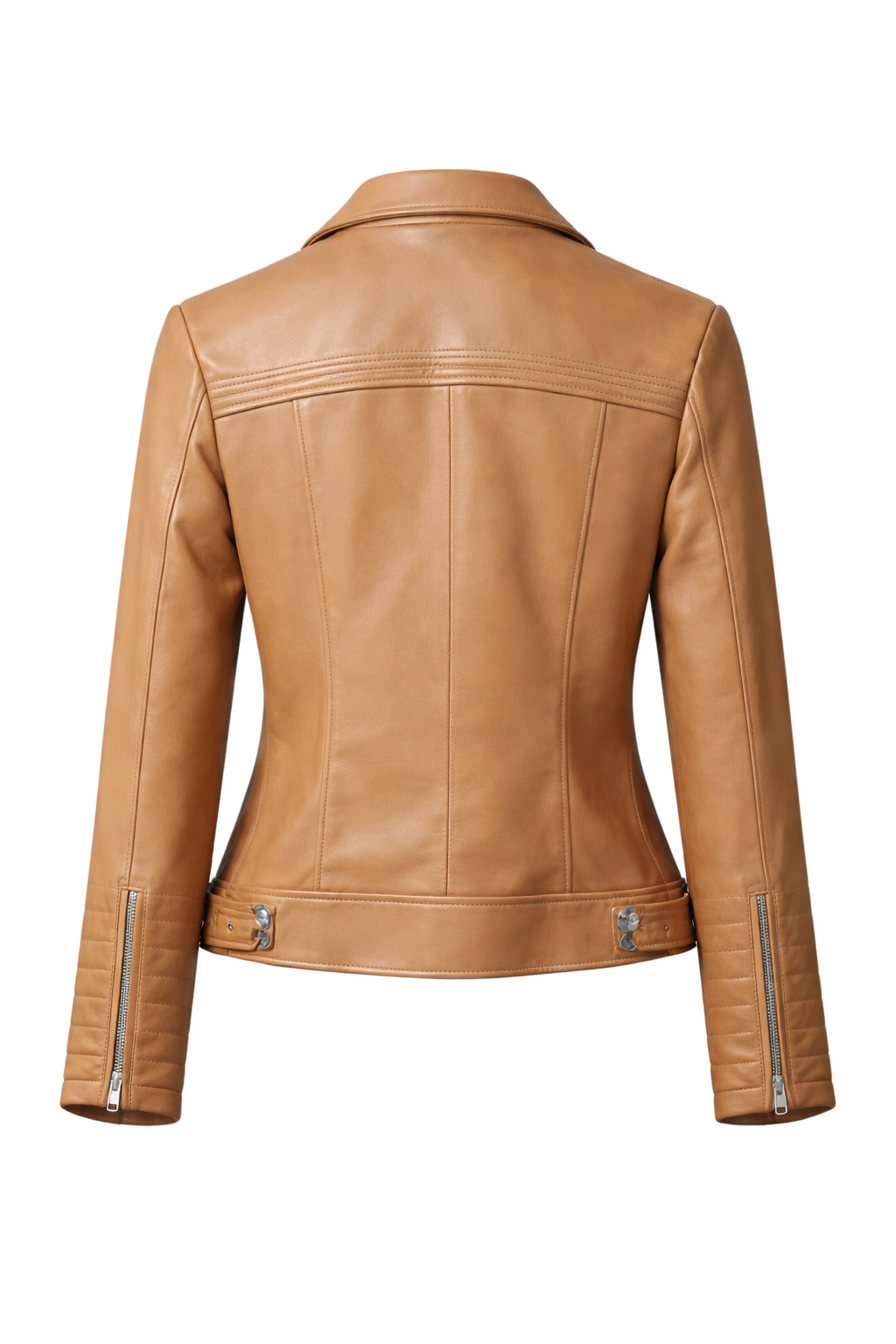 BROWN BIKER MODEL WOMEN'S LEATHER JACKET