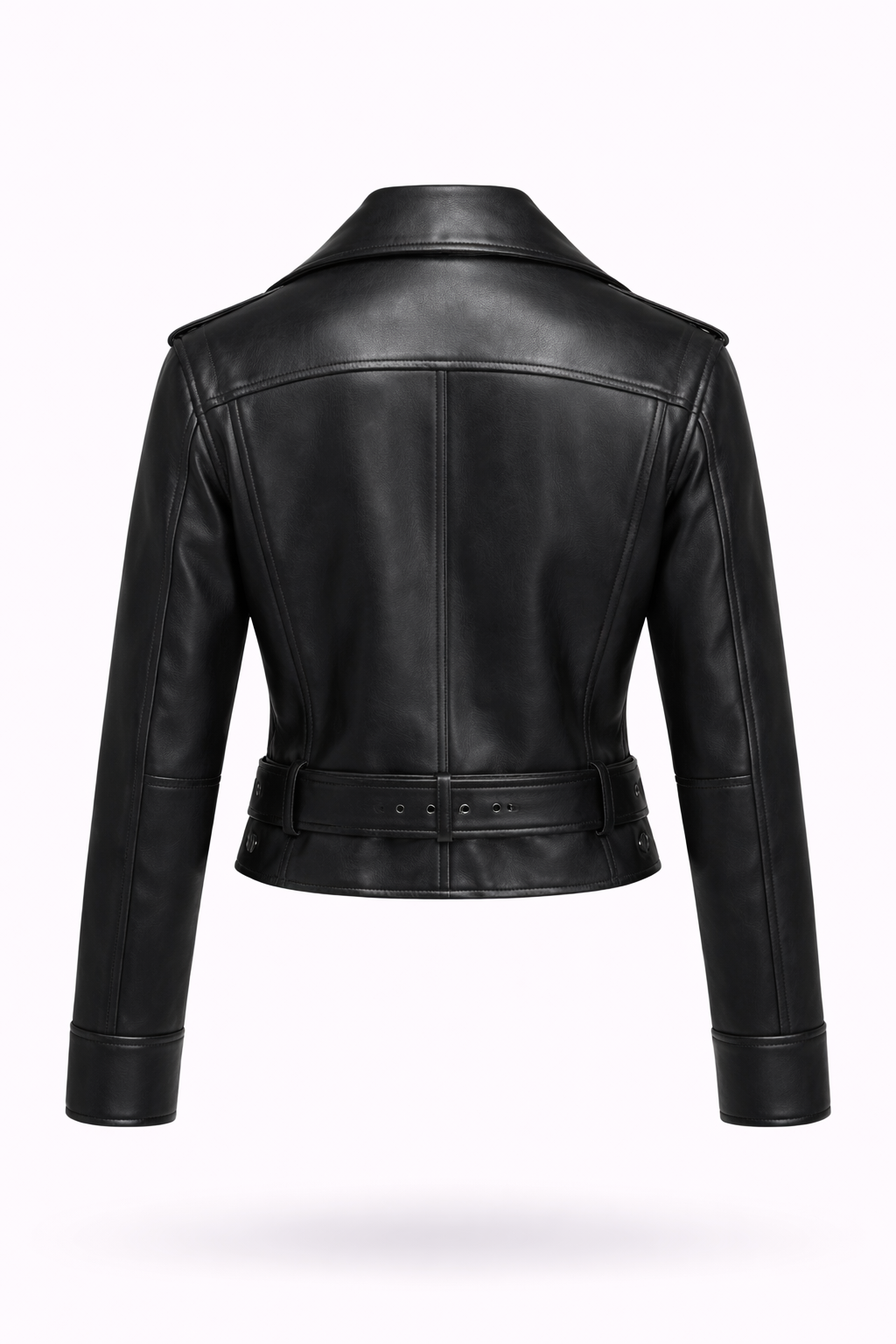 Lamb Leather Biker Black Leather Jacket for Women