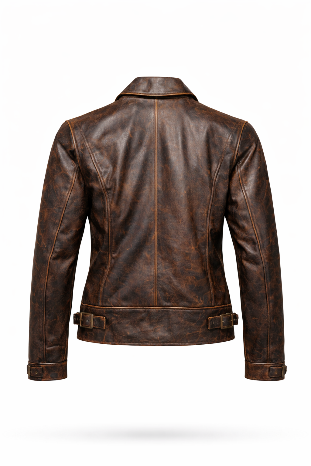 Patterned Dark Brown Lambskin Women Jacket