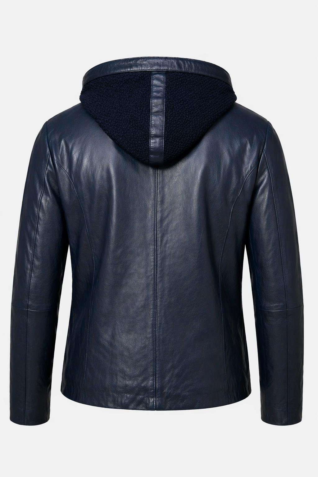 Lamb Leather Black Hooded Jacket for Men