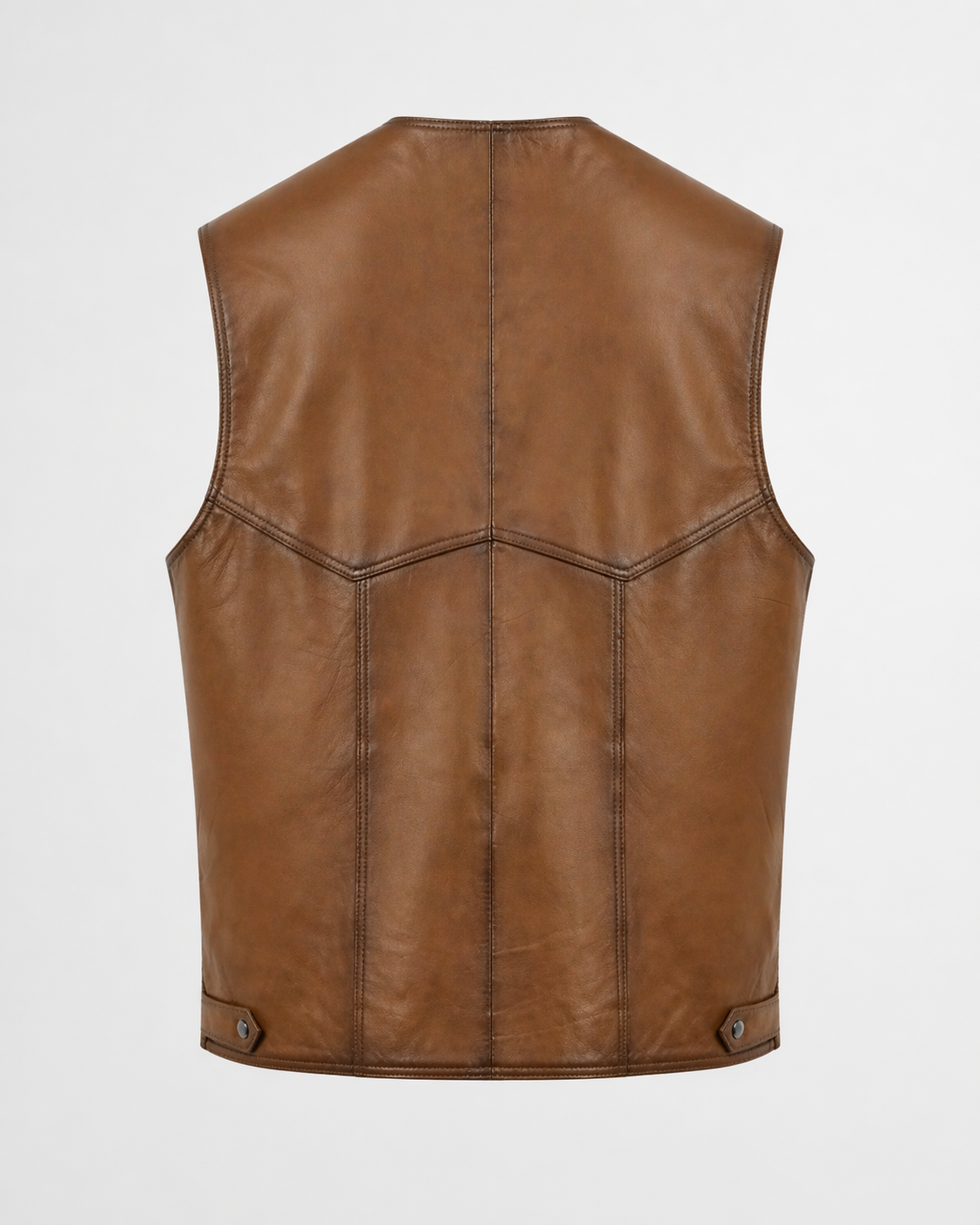 Lamb Leather Brown Waistcoat for Men