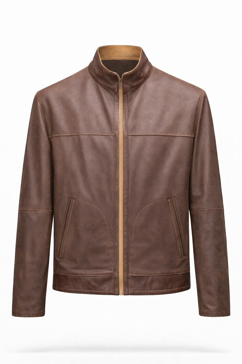 TWO-COLOR MEN'S ELEGANT LEATHER JACKET
