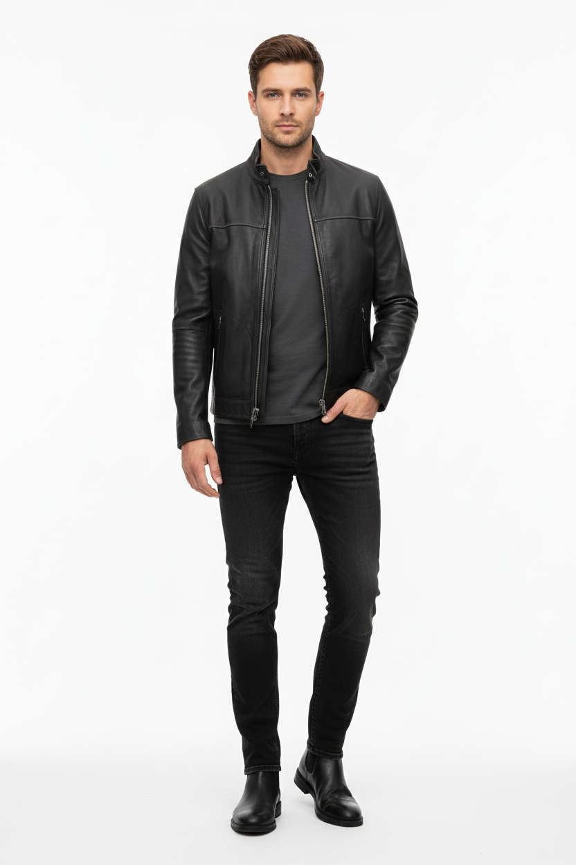 TOLD BLACK LEATHER JACKET