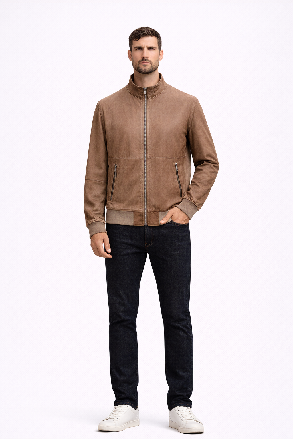 Suede and Leather Reversble Leather Jacket for Men