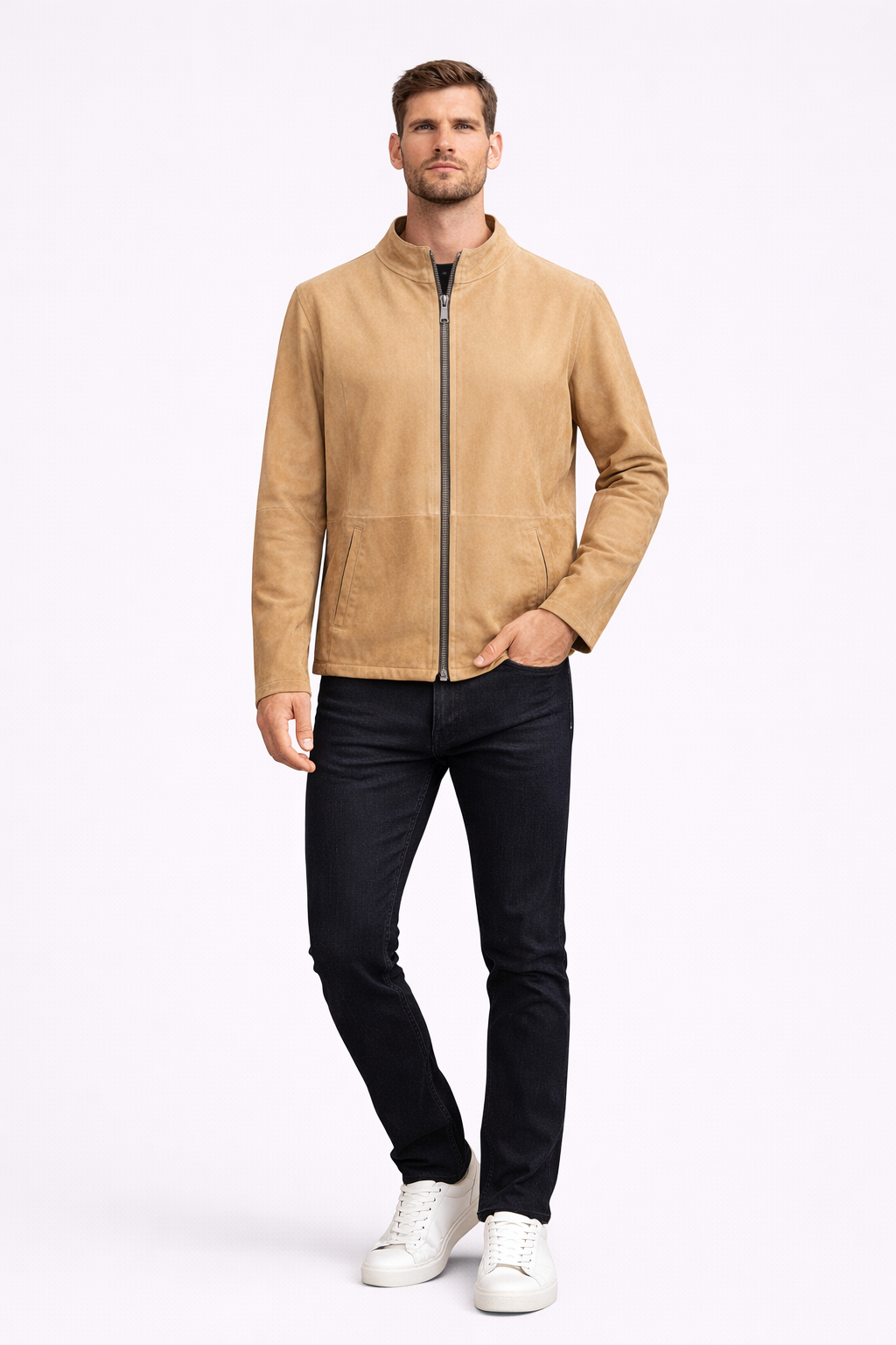 Reversble Suede and Leather Jacket for Men