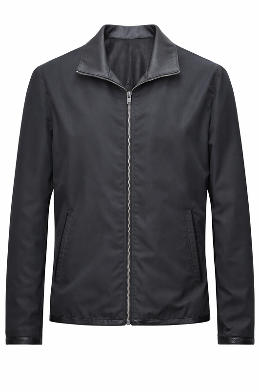 BLACK LEATHER MEN'S JACKET