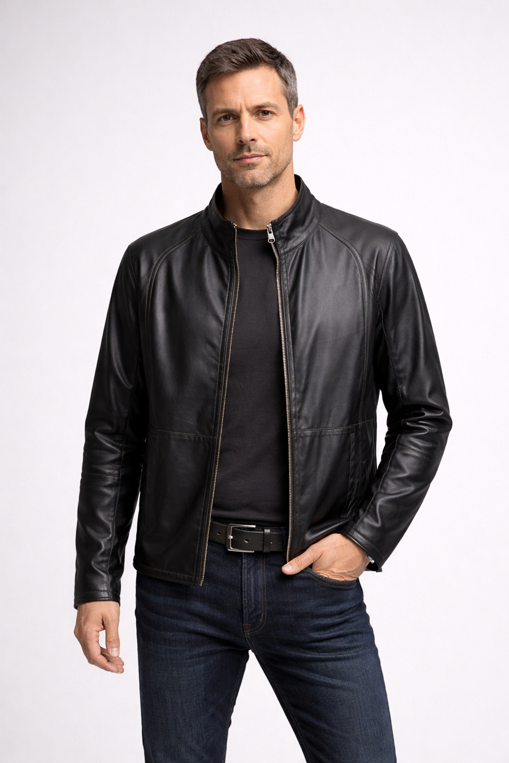 Blak Lamb Zig Leather Jacket for Men