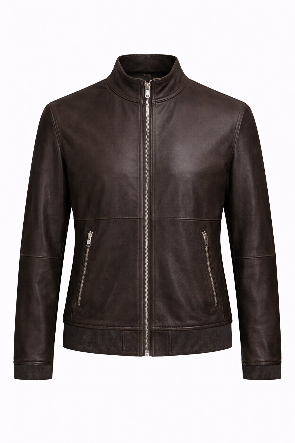 Reversible Lamb Leather Suede Drak Brown Jacket for Men