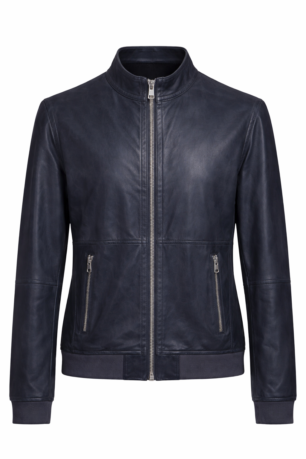 Reversible Lamb Leather and Suede Dark Navy Jacket for Men