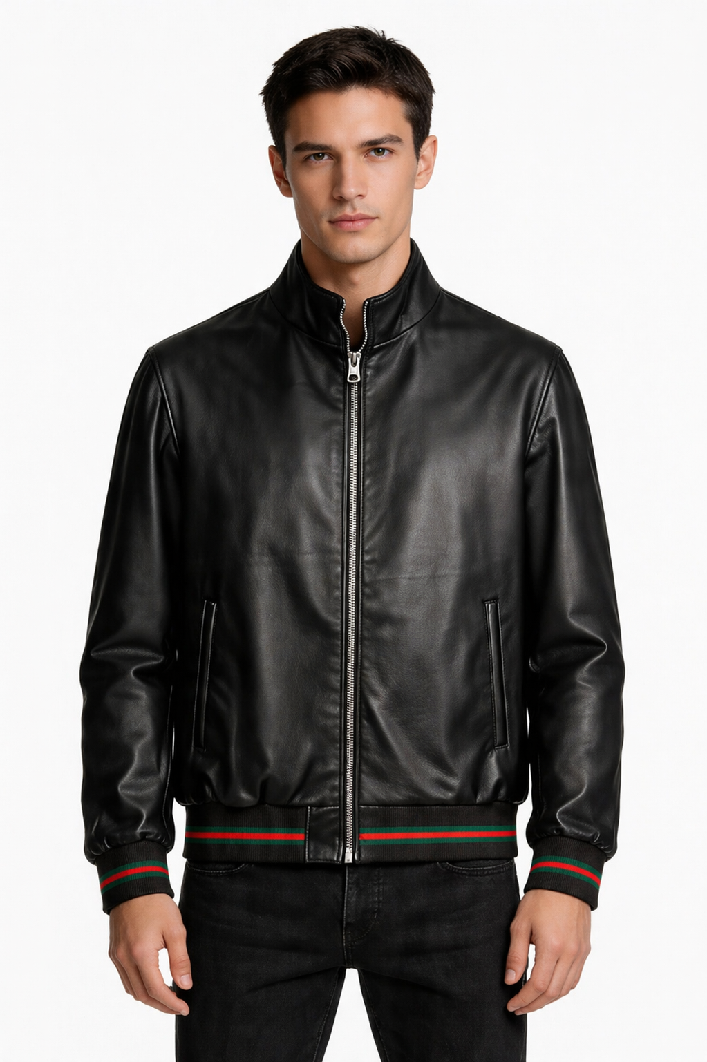 Black Lamb Leather Jacket for Men
