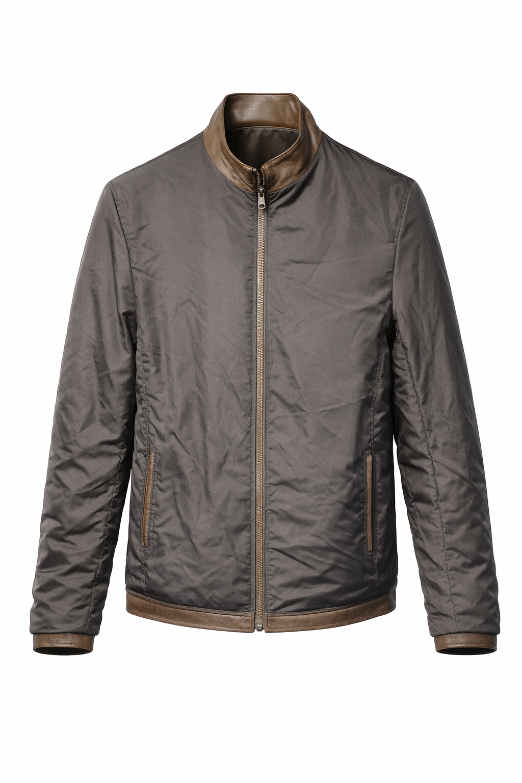 Reversible Lamb Leather Brown Leather Jacker for Men