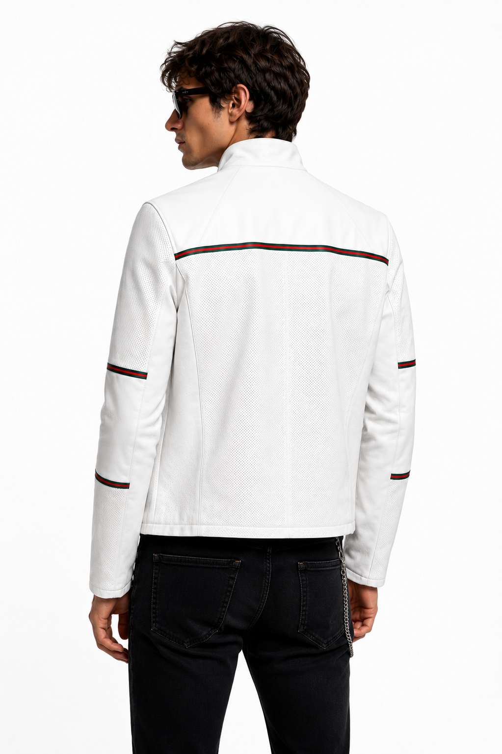 Reversible White Leather Jacket for Men