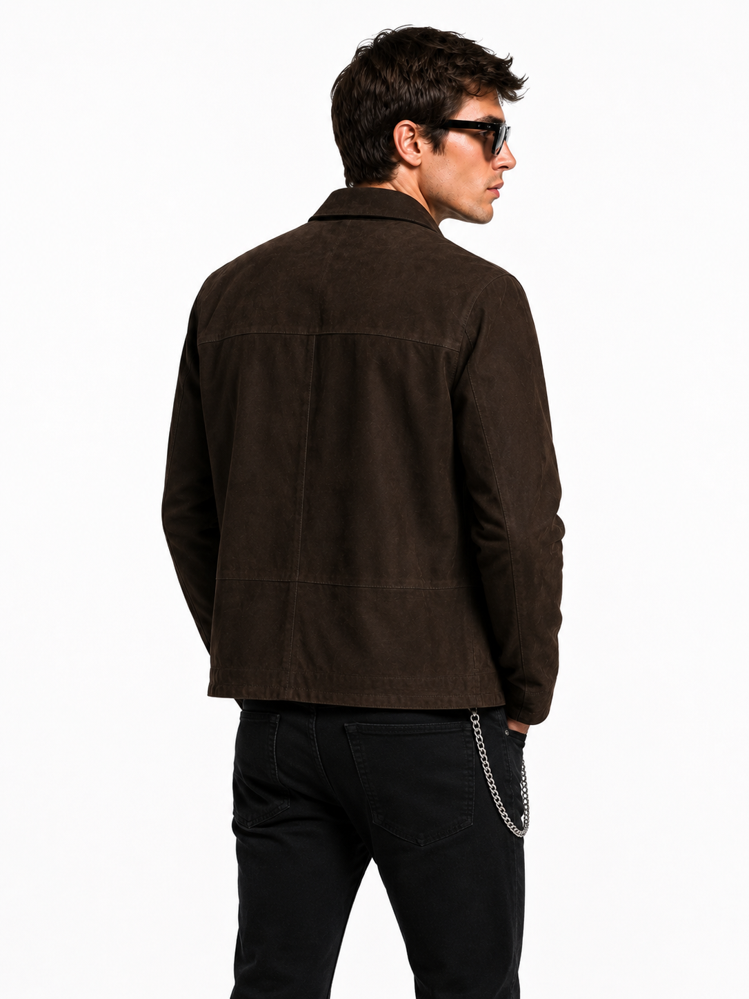 Reversible Brown Suede and Leather Jacker for Men