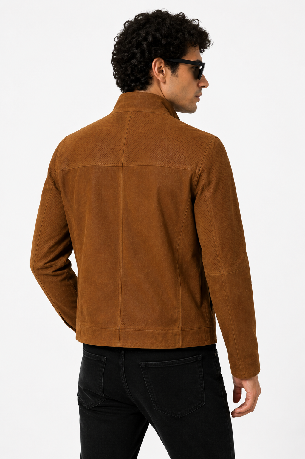 Reversible Brown and Black Suede Leather Jacket for Men