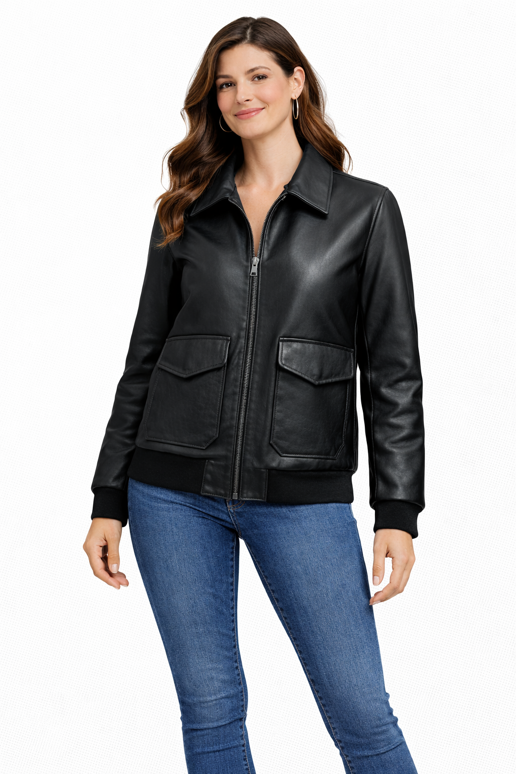 Black Lamb Leather Women Leather Jacket