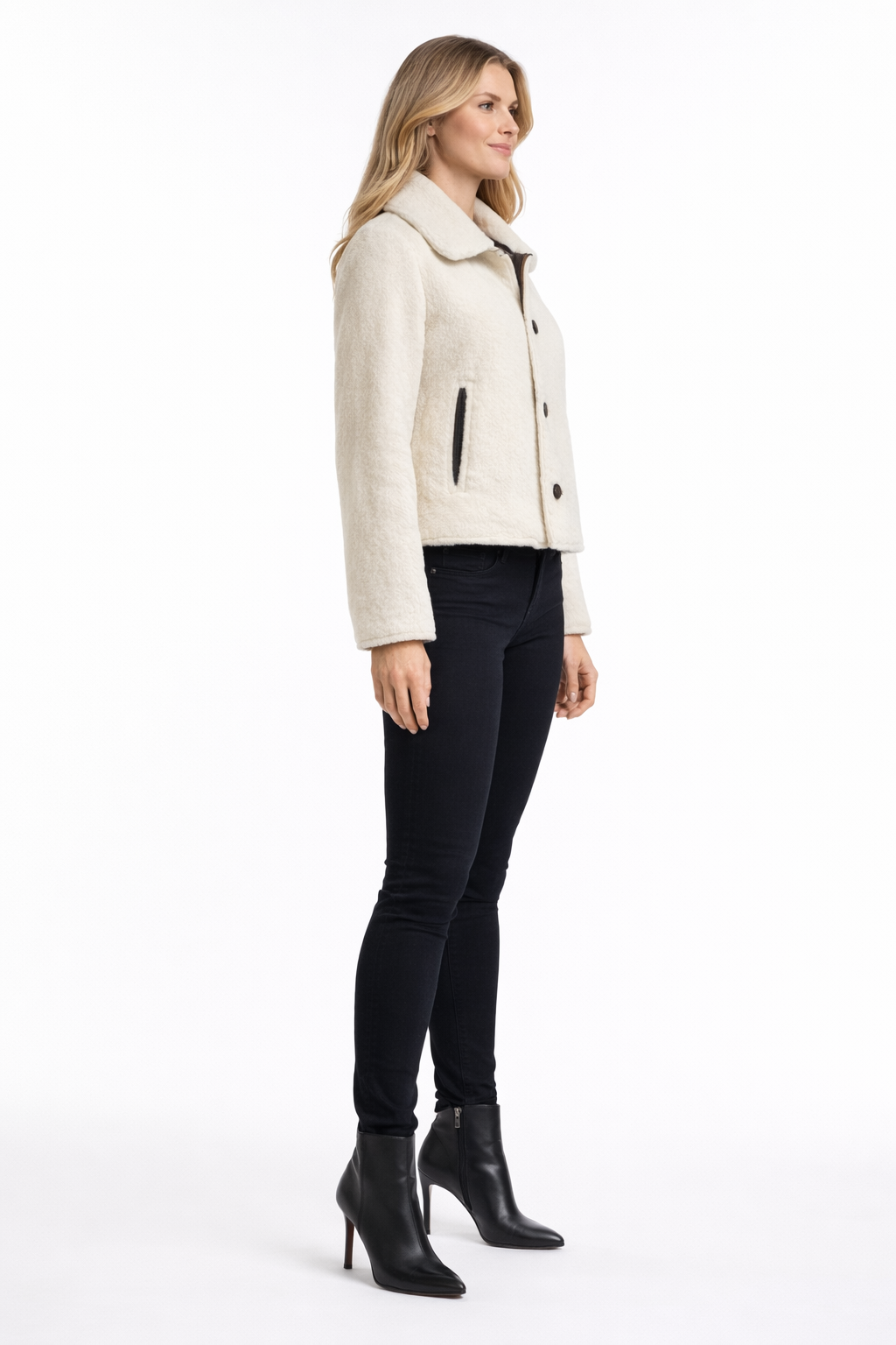WHITE FUR JACKET FOR WOMEN