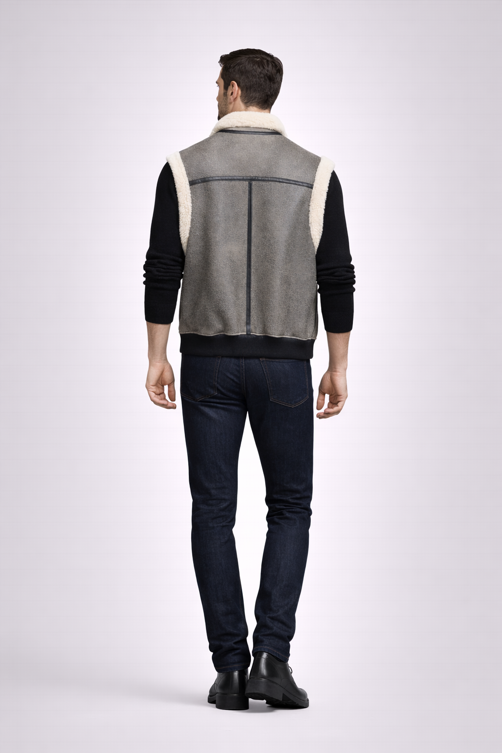 Lamb Leather Fur Waistcoat for Men