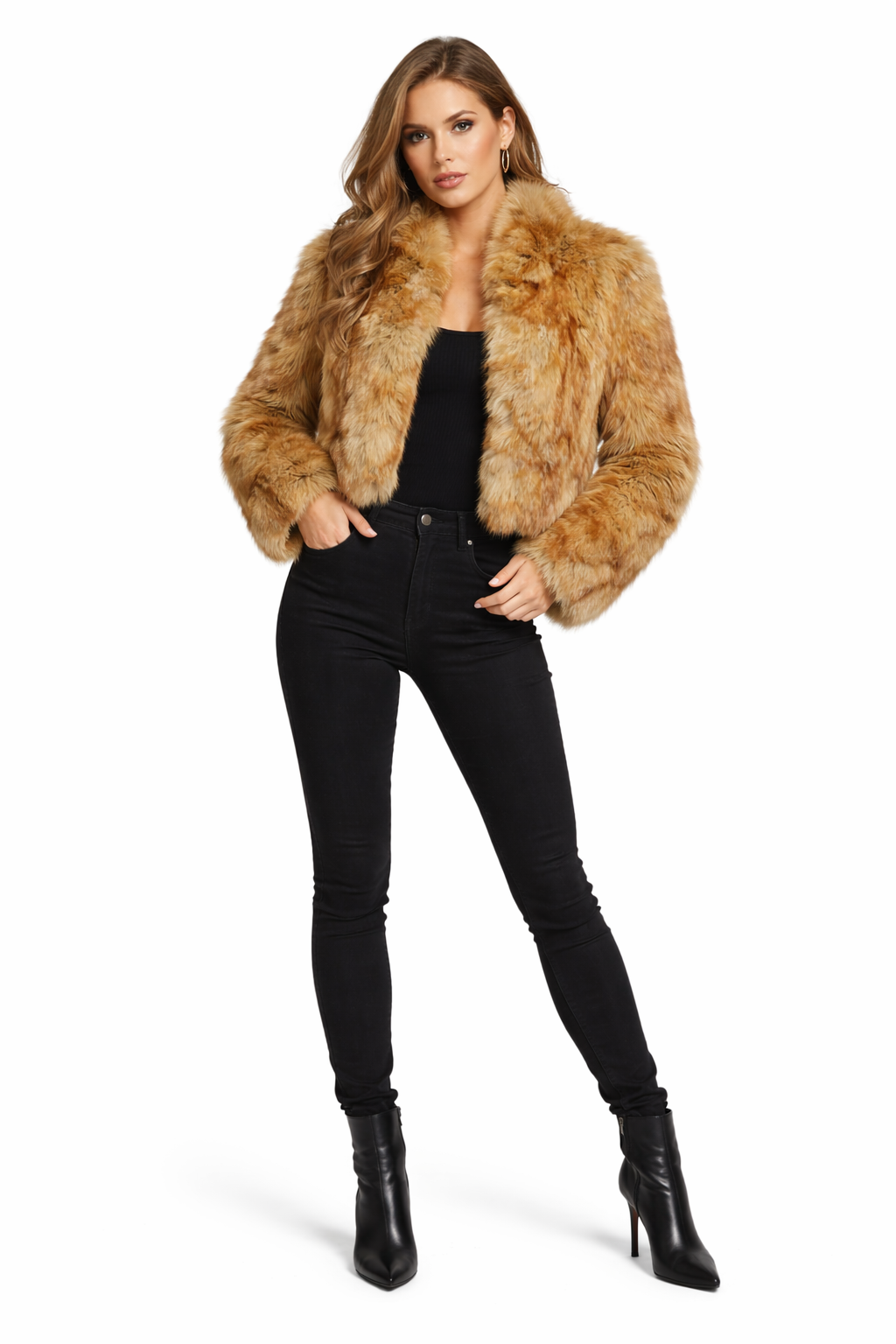 Real Fox Fur Jacket for Women