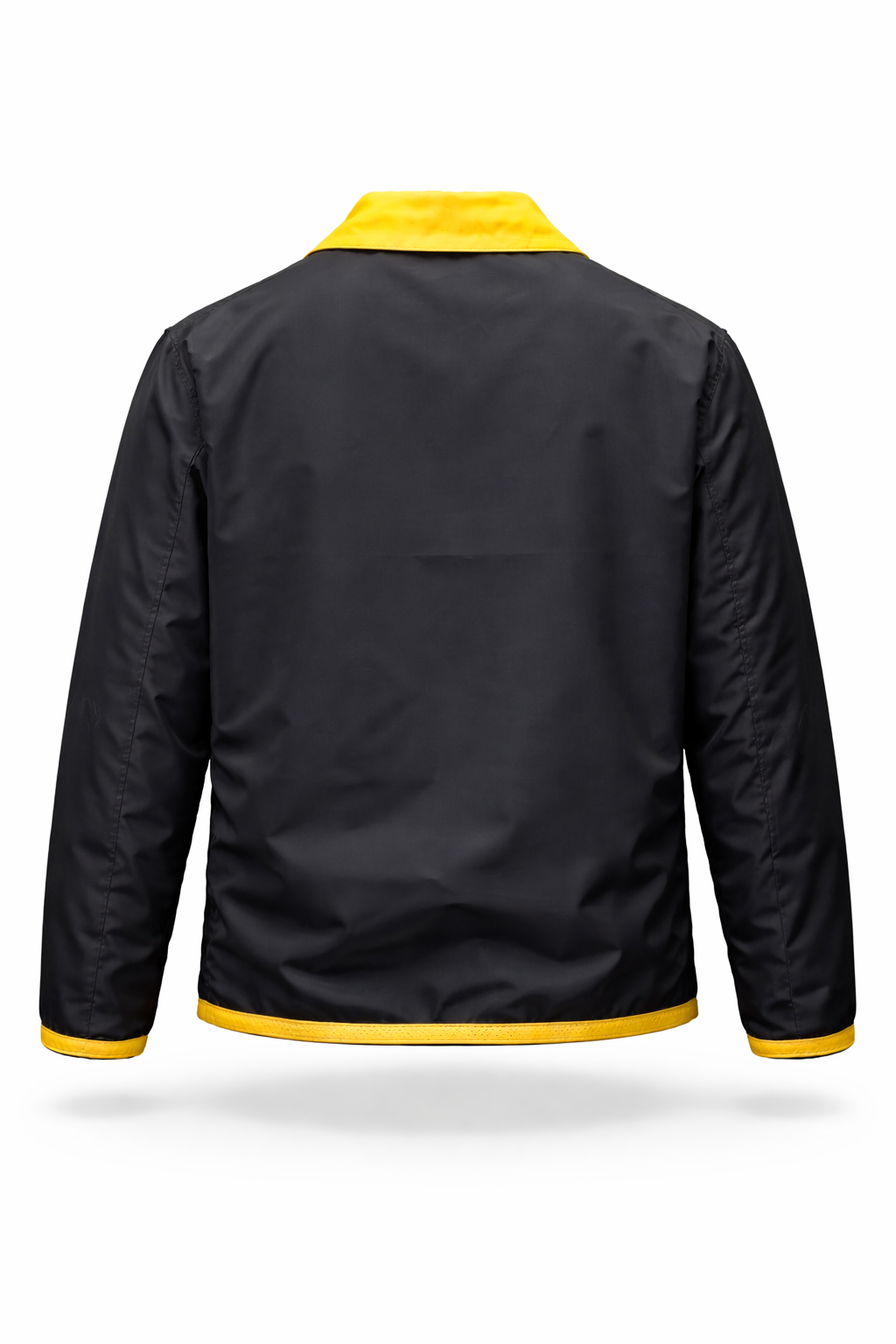 Reversble Lamb Leather and Windproof Fabric Yellow and Black Jacket for Men