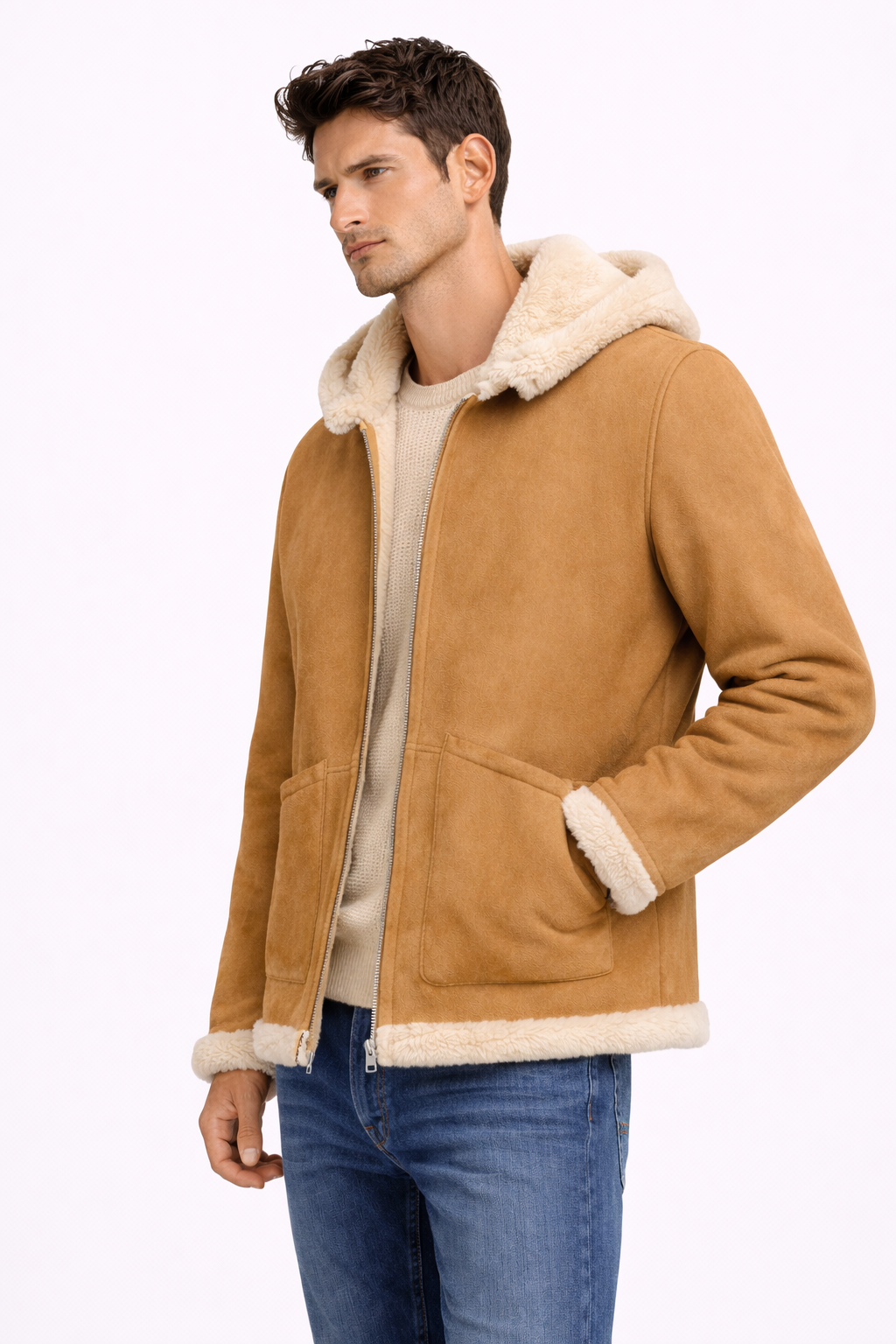 Lamb Leather and Fur Jacket for Men
