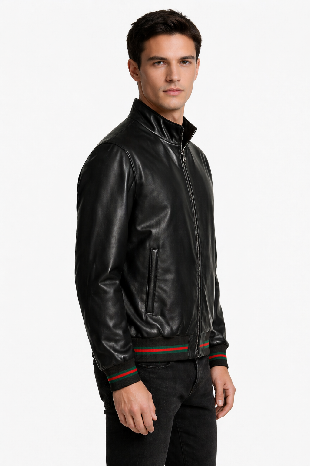 Black Lamb Leather Jacket for Men