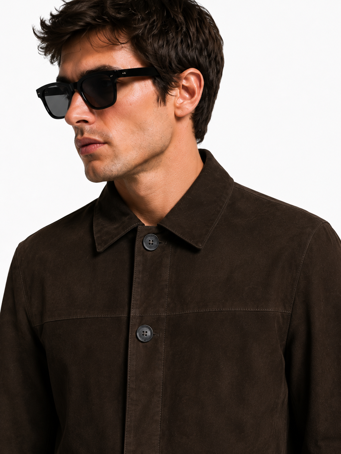 Reversible Brown Suede and Leather Jacker for Men