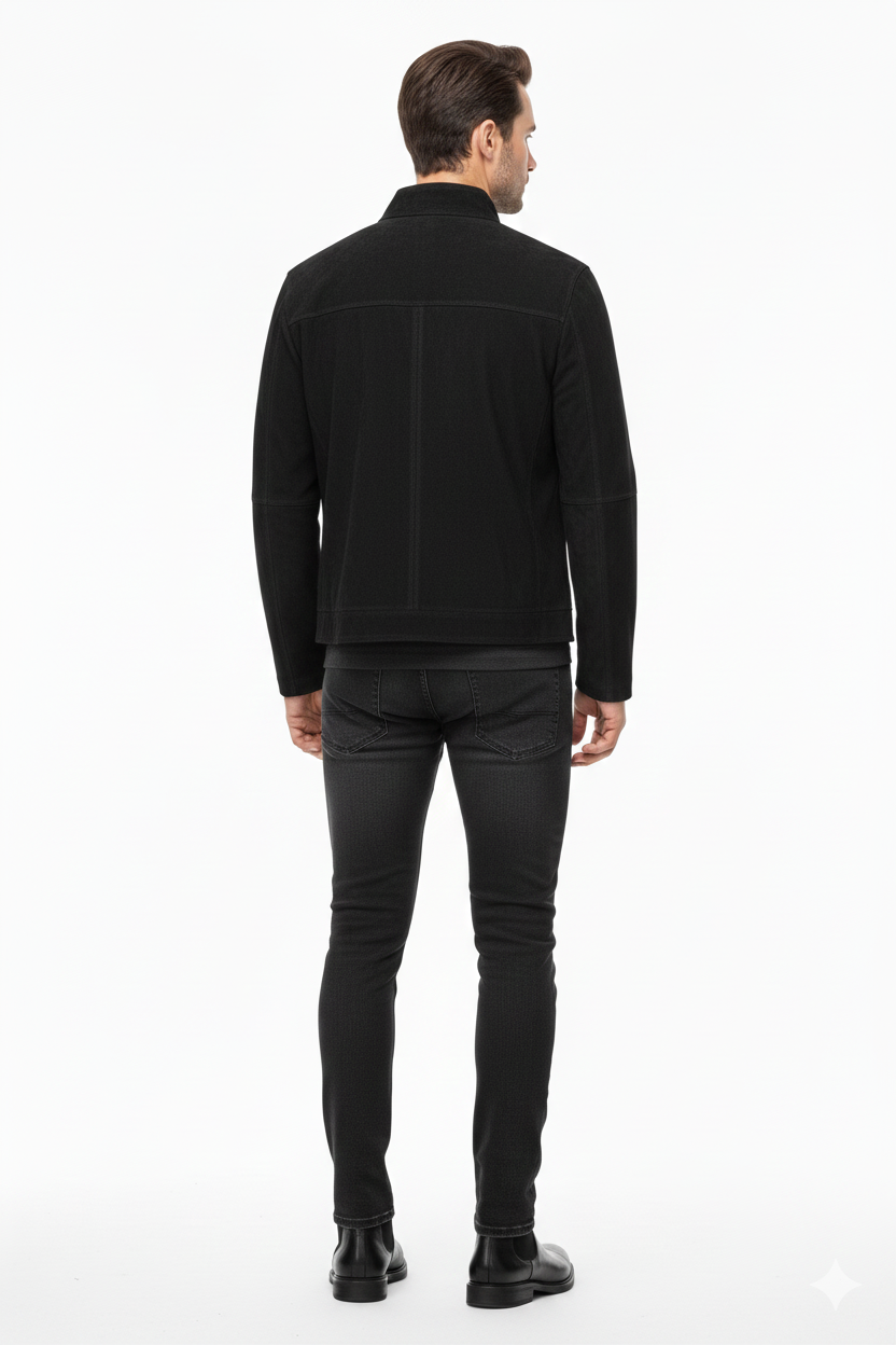 BLACK SUEDE MEN'S LEATHER JACKET