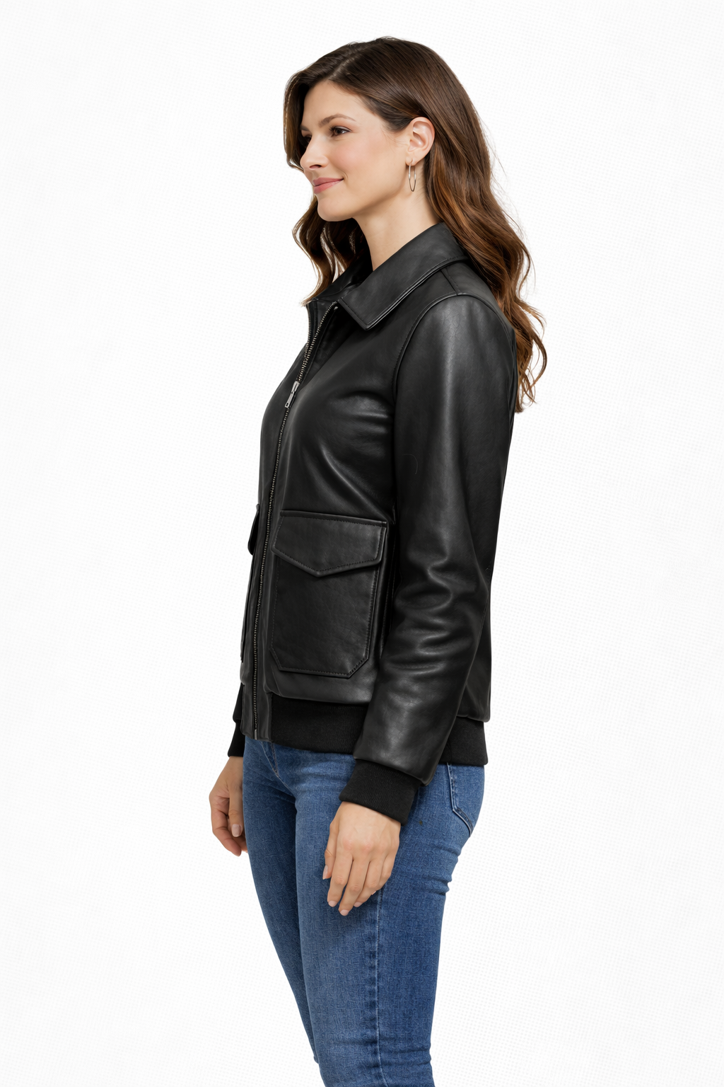 Black Lamb Leather Women Leather Jacket